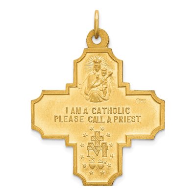14K Yellow Gold Large 4-Way Medal Pendant – view 5
