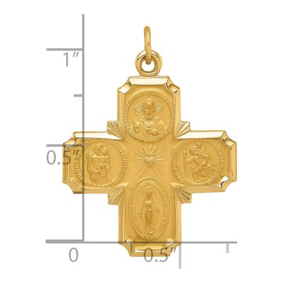 14K Yellow Gold Medium 4-Way Medal Pendant – view 4