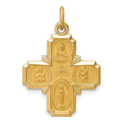 14K Yellow Gold 4-Way Medal Pendant