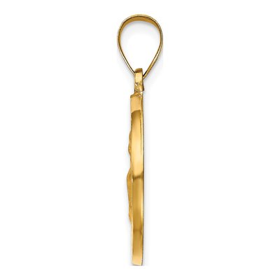 14K Yellow Gold Hollow Round St Augustine Medal Pendant – view 3