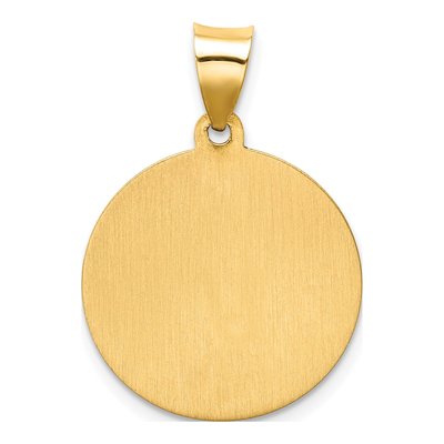 14K Yellow Gold Hollow Round St Augustine Medal Pendant – view 5