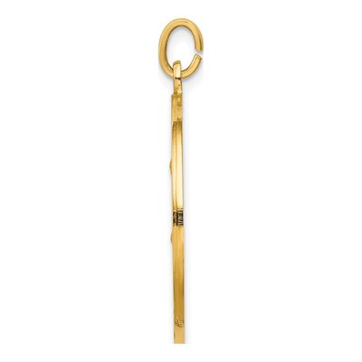14K Yellow Gold Large Round St Anthony Medal Pendant – view 3