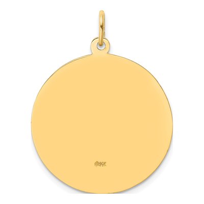 14K Yellow Gold Large Round St Anthony Medal Pendant – view 5
