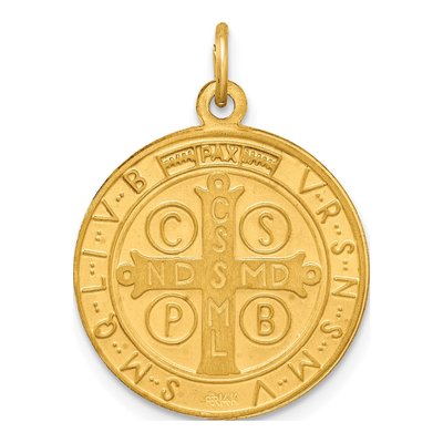 14K Yellow Gold St Benedict Medal Pendant – view 5