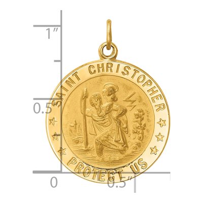14K Yellow Gold St Christopher Medal Pendant – view 5