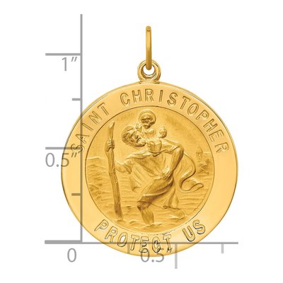 14K Yellow Gold St Christopher Medal Pendant – view 5