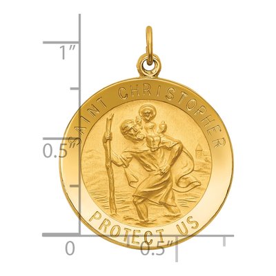 14K Yellow Gold St Christopher Medal Pendant – view 5