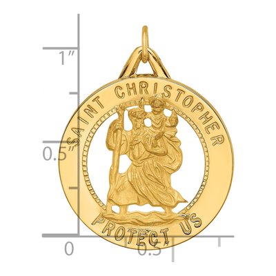 14K Yellow Gold St Christopher Medal Pendant – view 4