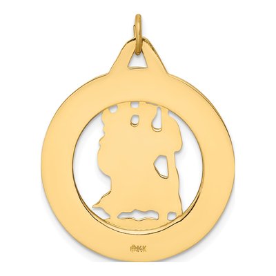14K Yellow Gold St Christopher Medal Pendant – view 5