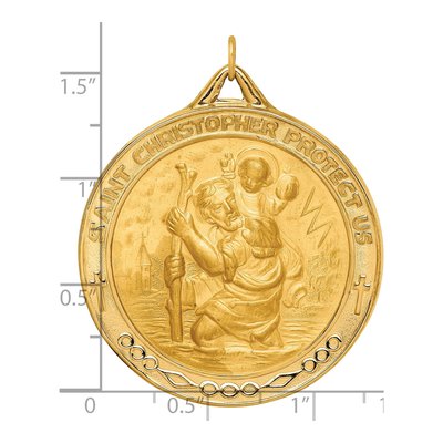14K Yellow Gold St Christopher Medal Pendant – view 5