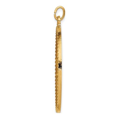 14K Yellow Gold St Christopher Oval Medal Pendant – view 3