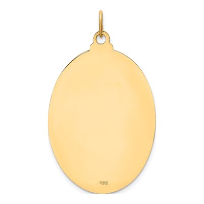14K Yellow Gold St Christopher Oval Medal Pendant – view 4