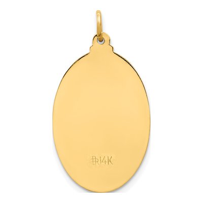 14K Yellow Gold Medium Oval St Christopher Medal Pendant – view 5