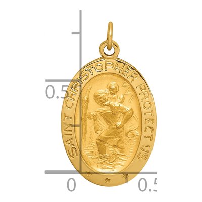 14K Yellow Gold St Christopher Medal Charm – view 5