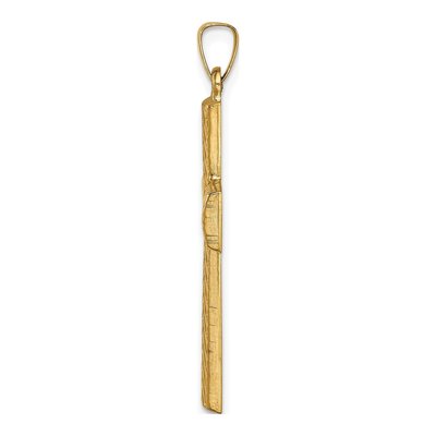 14K Yellow Gold Woven Latin Cross Pendant – view 3