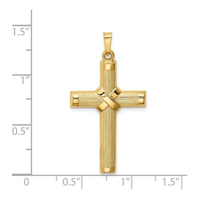 14K Yellow Gold Hollow Cross Pendant – view 5