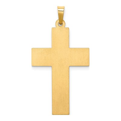 14K Yellow Gold Hollow Rope Edge Cross Pendant – view 4