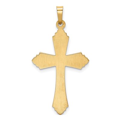 14K Yellow Gold Fleur de Lis Cross Pendant – view 4