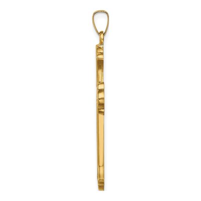14K Yellow Gold Woven Fleur de Lis Cross Pendant – view 3