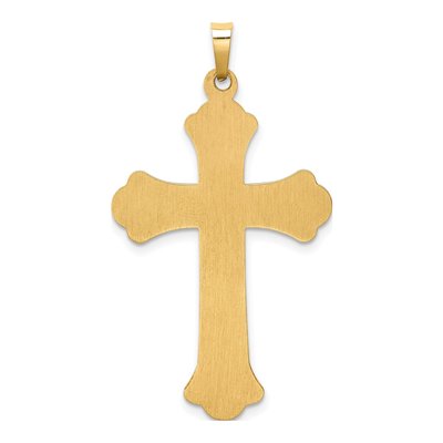 14K Yellow Gold Woven Fleur de Lis Cross Pendant – view 4