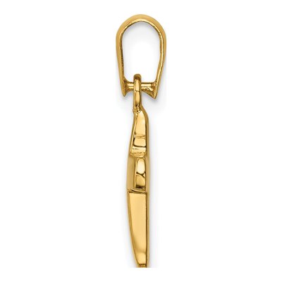 14K Yellow Gold Hollow Latin Cross Pendant – view 3