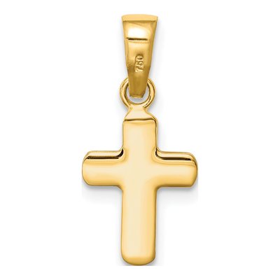 14K Yellow Gold Hollow Latin Cross Pendant – view 4