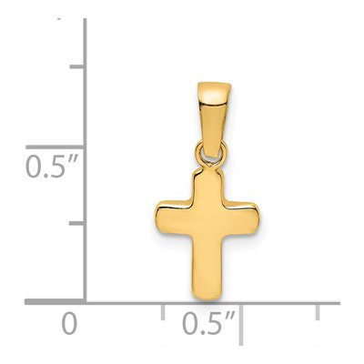 14K Yellow Gold Hollow Latin Cross Pendant – view 5
