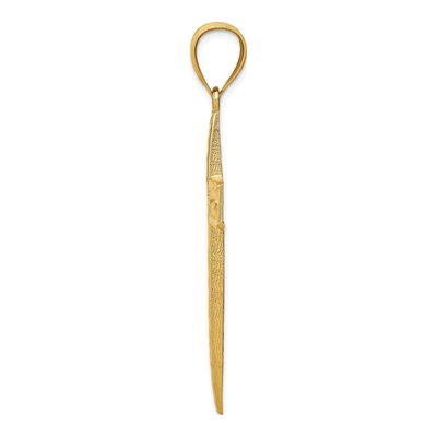 14K Yellow Gold Diamond-Cut Cross Pendant – view 3
