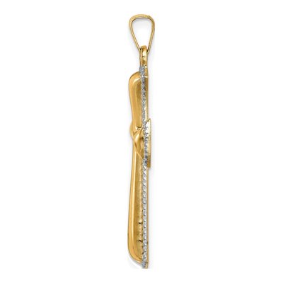14K Yellow Gold Hollow Cross Pendant – view 3
