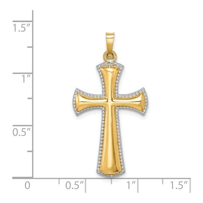 14K Yellow Gold Hollow Cross Pendant – view 4