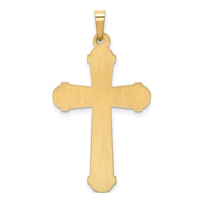 14K Two-Tone Gold Hollow Cross Pendant – view 4