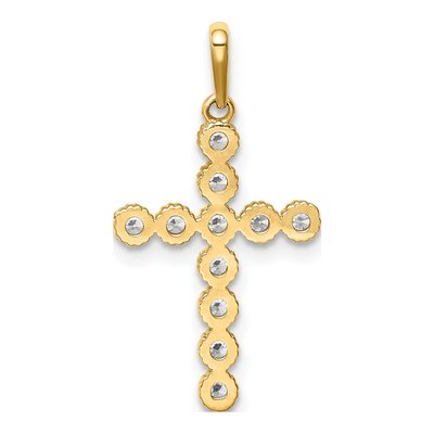 14K Yellow Gold CZ Cross Pendant – view 4