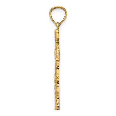 14K Yellow Gold Nugget Style Cross Pendant – view 3
