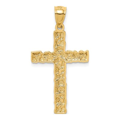 14K Yellow Gold Nugget Style Cross Pendant – view 4