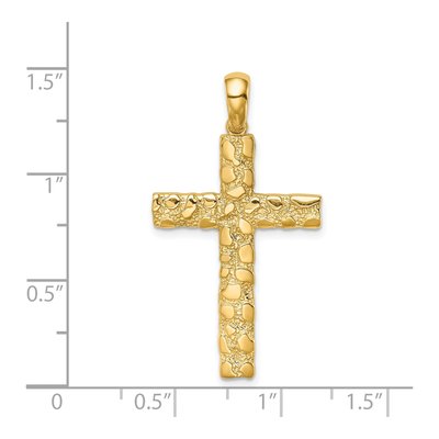 14K Yellow Gold Nugget Style Cross Pendant – view 5