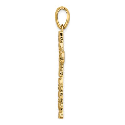 14K Yellow Gold Nugget Style Cross Pendant – view 3