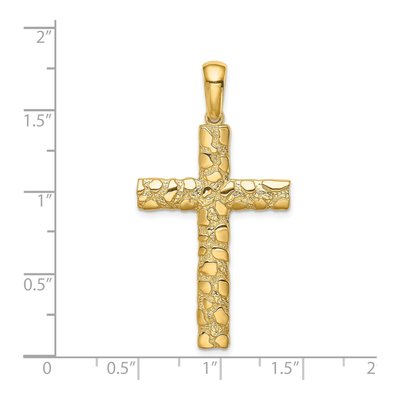 14K Yellow Gold Nugget Style Cross Pendant – view 5