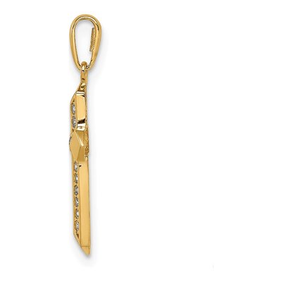 14K Yellow Gold CZ Cross Pendant – view 3