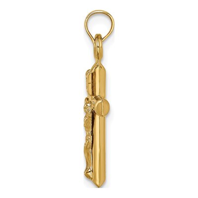 14K Yellow Gold Hollow Crucifix Pendant – view 3