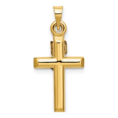 14K Yellow Gold Hollow Crucifix Pendant – view 4