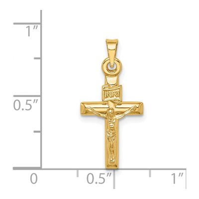 14K Yellow Gold Hollow Crucifix Pendant – view 5