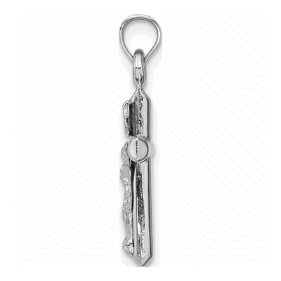14K White Gold Hollow Crucifix Pendant – view 3