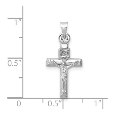 14K White Gold Hollow Crucifix Pendant – view 5