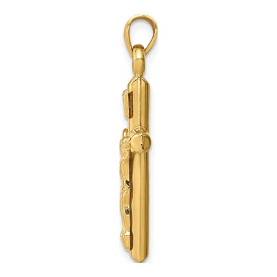14K Yellow Gold Hollow Crucifix Pendant – view 3
