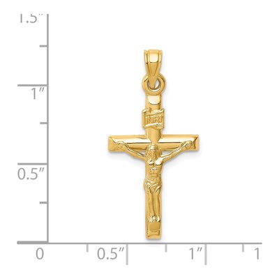 14K Yellow Gold Hollow Crucifix Pendant – view 5