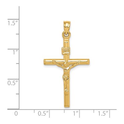 14K Yellow Gold Hollow Crucifix Pendant – view 5
