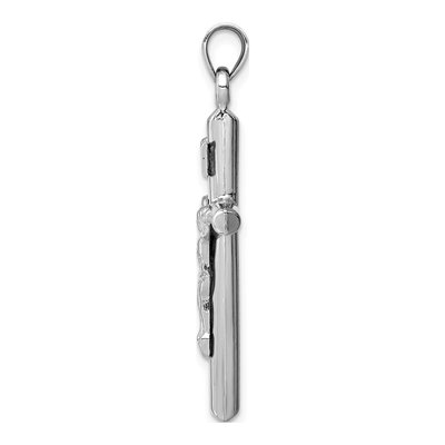 14K White Gold Hollow Crucifix Pendant – view 3