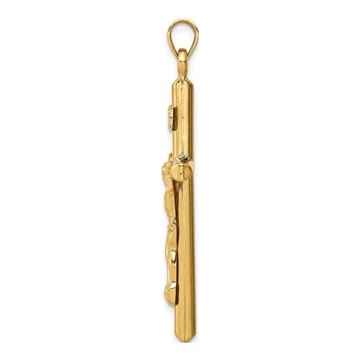 14K Yellow Gold Hollow Crucifix Pendant – view 3