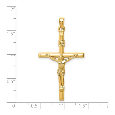 14K Yellow Gold Hollow Crucifix Pendant – view 4