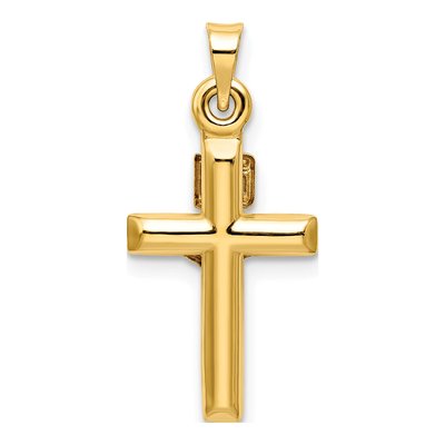 14K Two-Tone Gold Hollow Crucifix Pendant – view 4